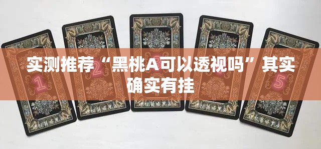 实测推荐“黑桃A可以透视吗”其实确实有挂
