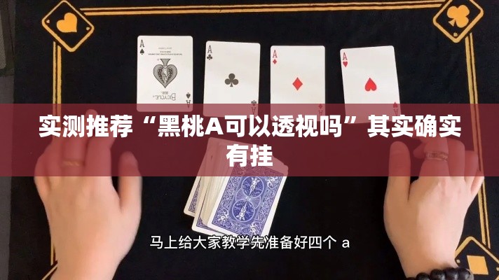 实测推荐“黑桃A可以透视吗”其实确实有挂