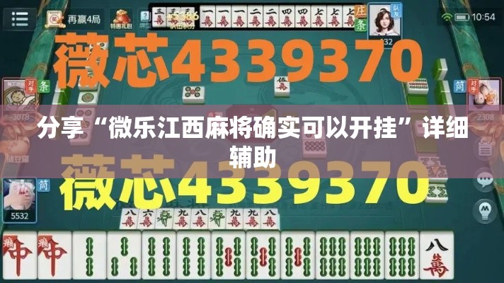 分享“微乐江西麻将确实可以开挂”详细辅助