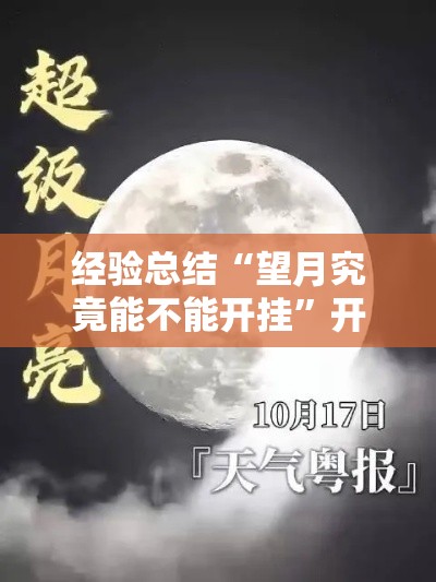 经验总结“望月究竟能不能开挂”开挂详细教程