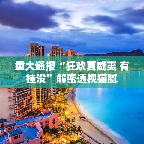 重大通报“狂欢夏威夷 有挂没”解密透视猫腻