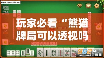 玩家必看“熊猫牌局可以透视吗”其实可以装挂