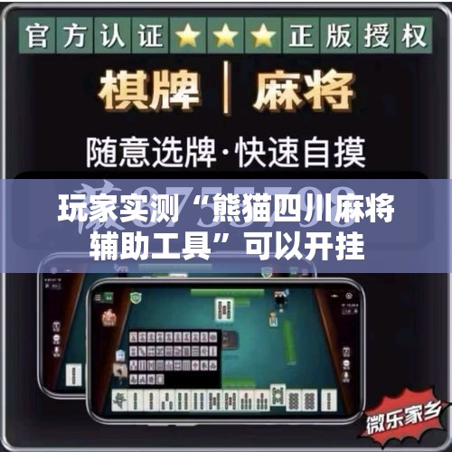 玩家实测“熊猫四川麻将辅助工具	”可以开挂