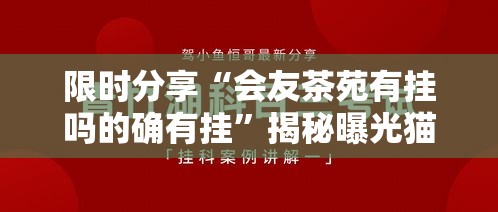 限时分享“会友茶苑有挂吗的确有挂	”揭秘曝光猫腻