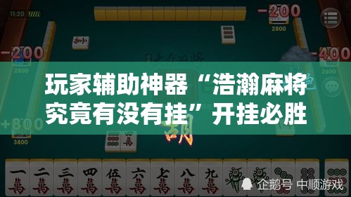 玩家辅助神器“浩瀚麻将究竟有没有挂”开挂必胜方法