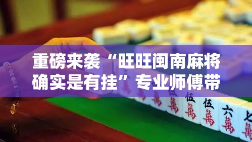 重磅来袭“旺旺闽南麻将确实是有挂	”专业师傅带你了解