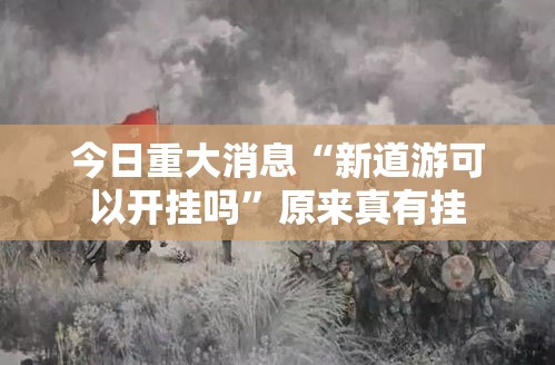 今日重大消息“新道游可以开挂吗”原来真有挂