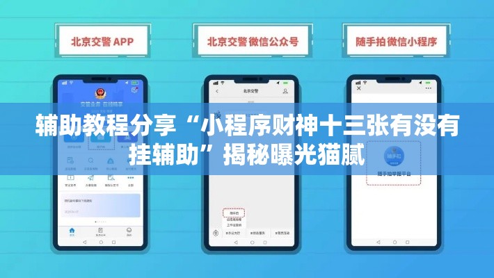 辅助教程分享“小程序财神十三张有没有挂辅助	”揭秘曝光猫腻