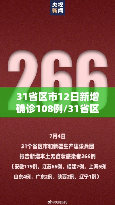 31省区市12日新增确诊108例/31省区市新增确诊52例 本土36例