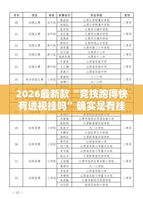 2026最新款“竞技跑得快有透视挂吗”确实是有挂的