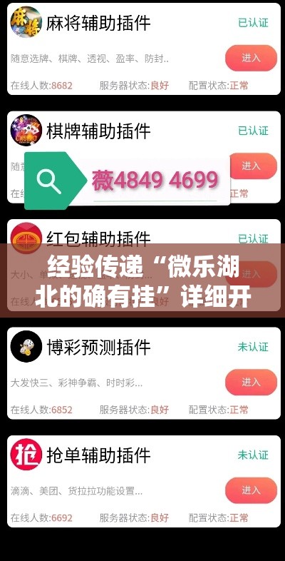 经验传递“微乐湖北的确有挂”详细开挂玩法