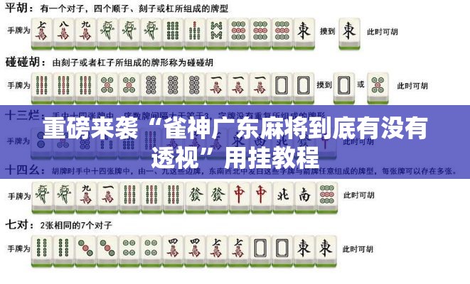 重磅来袭“雀神广东麻将到底有没有透视	”用挂教程