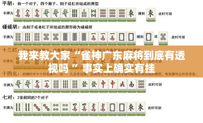 我来教大家“雀神广东麻将到底有透视吗 ”事实上确实有挂