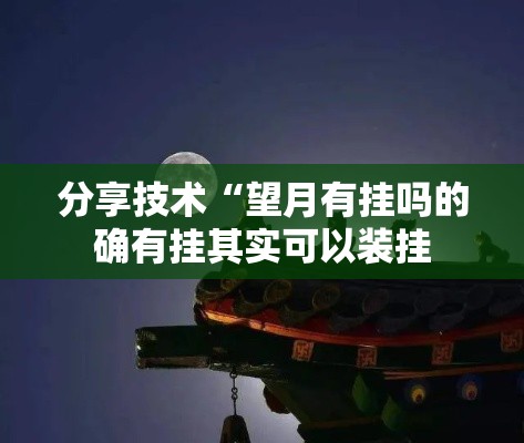 分享技术“望月有挂吗的确有挂其实可以装挂