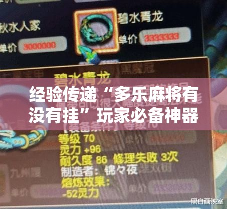 经验传递“多乐麻将有没有挂”玩家必备神器