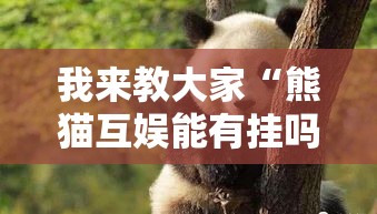 我来教大家“熊猫互娱能有挂吗	”真可以装挂