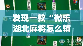 发现一款“微乐湖北麻将怎么辅助”(其实有挂)