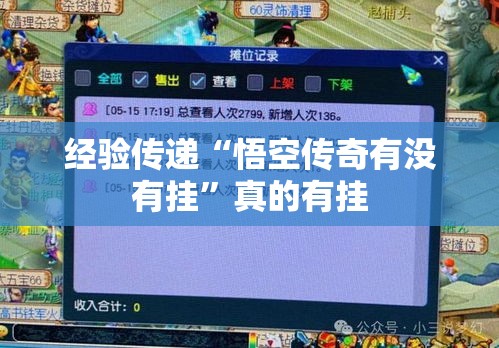 经验传递“悟空传奇有没有挂”真的有挂