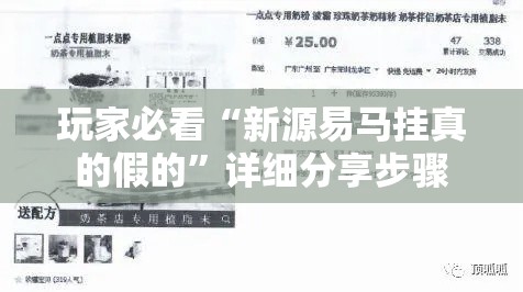 玩家必看“新源易马挂真的假的”详细分享步骤