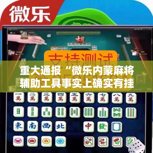 重大通报“微乐内蒙麻将辅助工具事实上确实有挂 重大通报“微乐内蒙麻将辅助工具事实上确实有挂