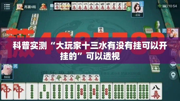 科普实测“大玩家十三水有没有挂可以开挂的”可以透视