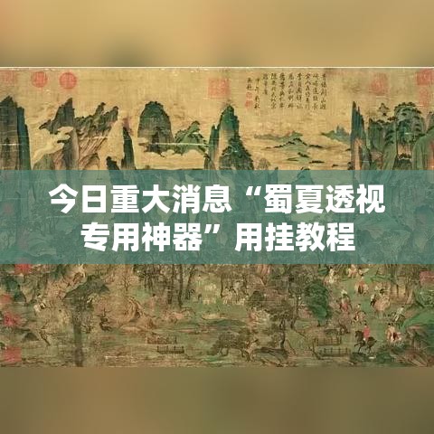 今日重大消息“蜀夏透视专用神器”用挂教程