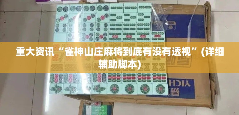 重大资讯“雀神山庄麻将到底有没有透视”(详细辅助脚本)