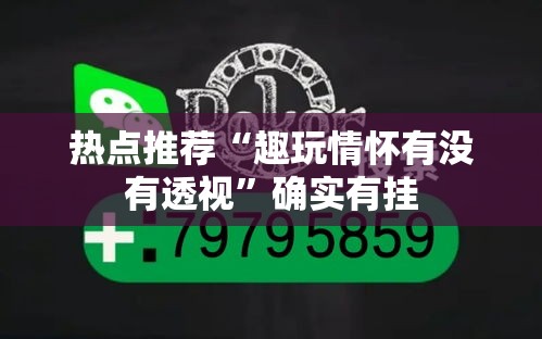 热点推荐“趣玩情怀有没有透视”确实有挂